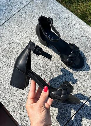 Женские летние босоножки на платформе, черные туфли переплетены5 фото