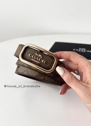 Coach morgan rectangle buckle belt, 25 mm женский кожаный брендовый пояс ремень коуч коач оригинал кожа на подарок жене подарок девушке