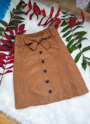 Трендова юбка спідниця коричневого кольору "під замш"casa blanca