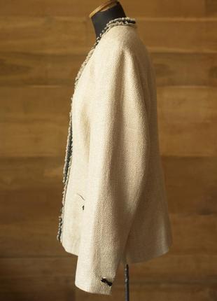 Молочный котоновый женский пиджак gerry weber, размер xl, 2xl4 фото