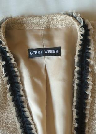 Молочный котоновый женский пиджак gerry weber, размер xl, 2xl7 фото