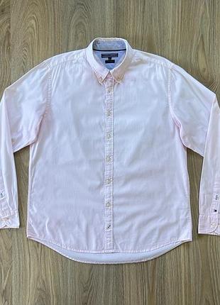 Мужская классическая хлопковая рубашка tommy hilfiger new york fit