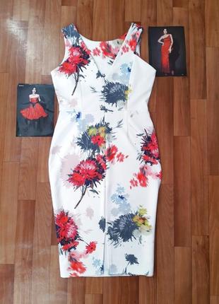Шикарна сукня футляр, плаття міді з квітковим принтом next5 фото