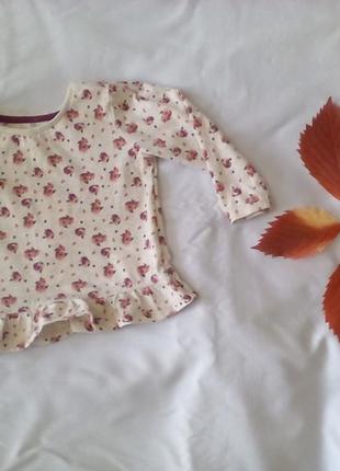 Кофта лонгслив туніка на дівчинку до 1 року 80 см