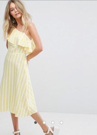 Красиве ніжне літнє плаття міді в смужку2 фото