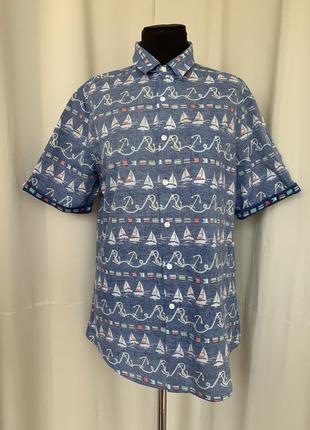 Рубашка гавайская гавайка с парусниками2 фото