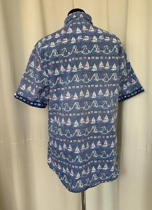 Рубашка гавайская гавайка с парусниками3 фото