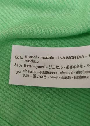 Zara зелена футболка в рубчик модал ліоцел /8345/4 фото