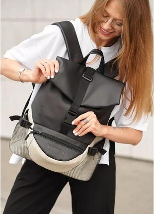 Женский рюкзак sambag renedouble черно-серый4 фото