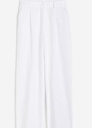 Брюки белые льняные h&m