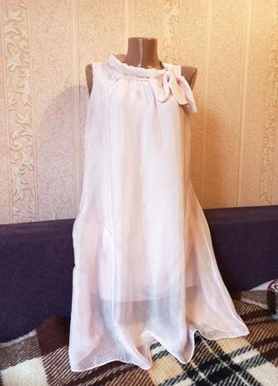 Шелк! италия натуральне шовкове платье сарафан сукня перламутр