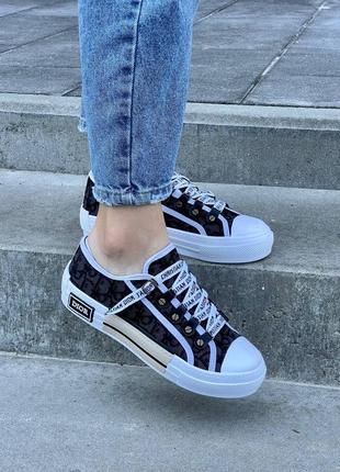 Кроссовки женские dior b23 low logo black