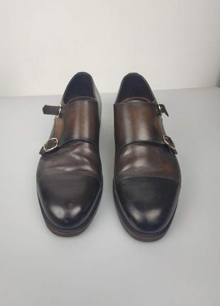 Туфли brown santoni кожаные мужские оригинал. туфлы сантона