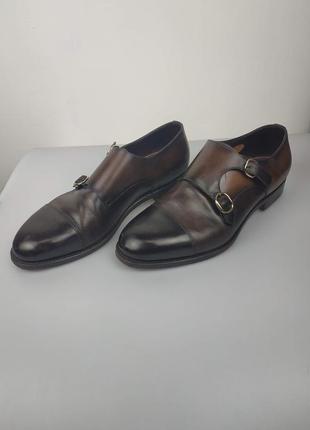 Туфлі brown santoni шкіряні чоловічі оригінал. туфли сантони2 фото