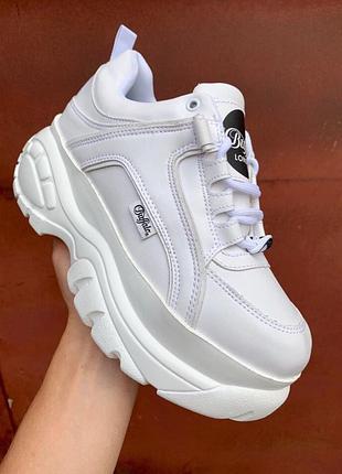 Buffalo london low leather white . шикарні жіночі шкіряні кросівки на платформі😍7 фото