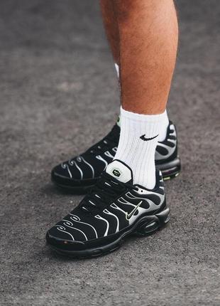 Кроссовки мужские nike air max tn plus black green найк аир макс