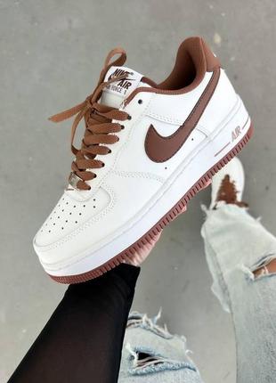 Кроссовки женские nike  air force brown white 371 фото