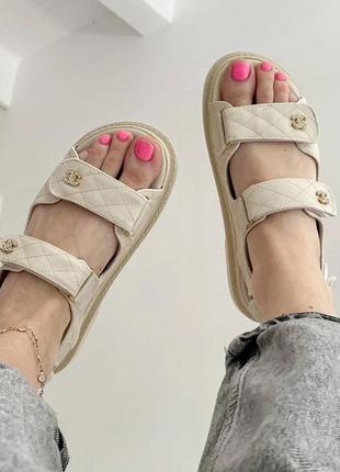 Босоножки женские  chanel sandal beige 36