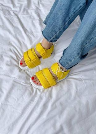 Босоножки женские  adidas sandals yellow white