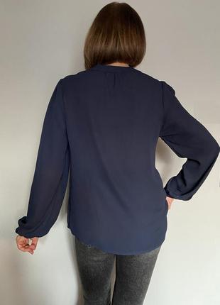 Шифонова  женская блузка синего цвета l4 фото