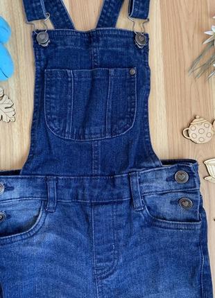 Фирменный джинсовый комбинезон pepperts малышке 6-7 лет состояние отличное5 фото