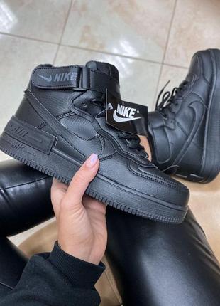 Кросовки nike air force shadow black 1 чоловічий жіночий найк аїр форси