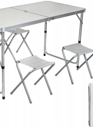 Раскладной стол усиленный для пикника malatec + 4 стула польша