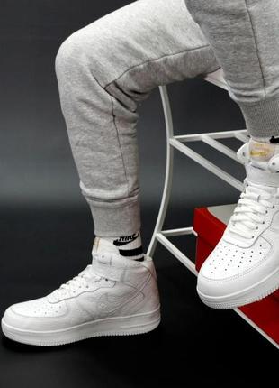 Nike air force 1 mid men's white top