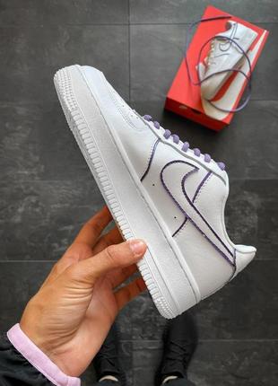 Мужские и женские кроссовки  nike air force 1 low reflective white violet5 фото