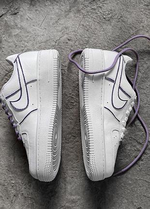 Мужские и женские кроссовки  nike air force 1 low reflective white violet10 фото