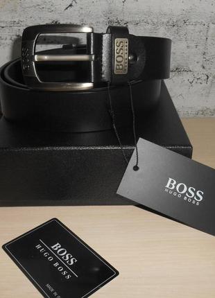 Мужской ремень пояс в стиле hugo boss, кожа, италия 104