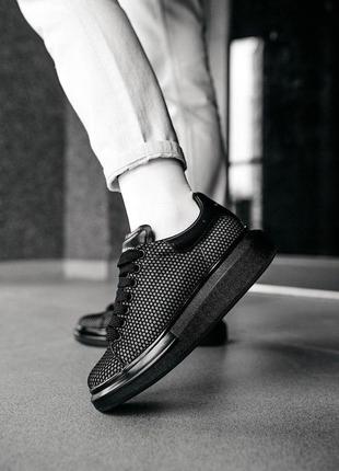 Кроссовки женские alexander mcqueen low larry black александр маквин2 фото