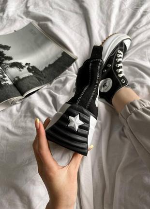 Кеды женские converse run star high black white конверс2 фото