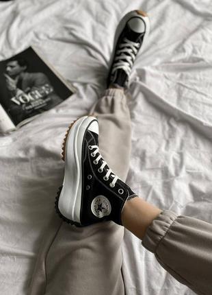 Кеды женские converse run star high black white конверс