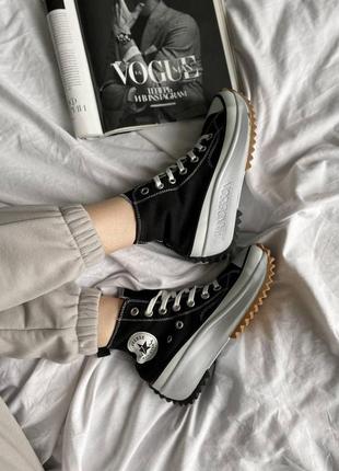 Кеды женские converse run star high black white конверс5 фото