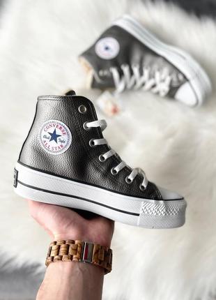 Кеди жіночі converse all star high silver fur конверс