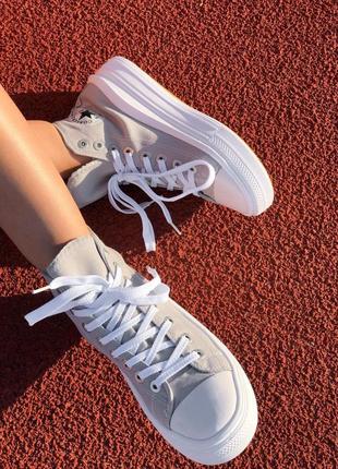 Кеды женские converse all star move gray конверс