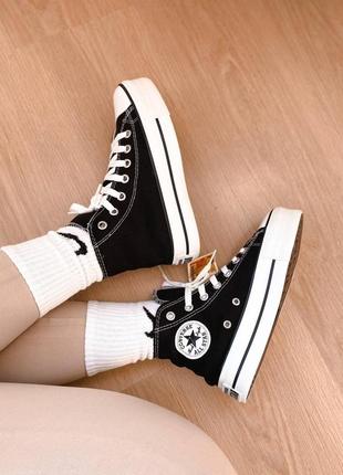 Кеды женские converse chuck taylor high sole black конверс