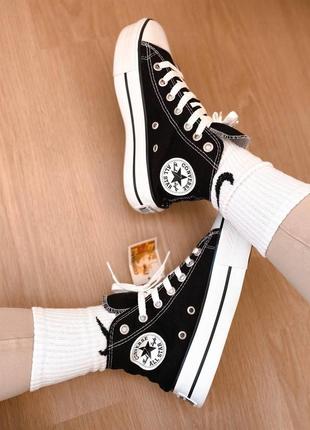 Кеды женские converse chuck taylor high sole black конверс5 фото