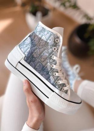 Кеды женские converse x dior blue white конверс