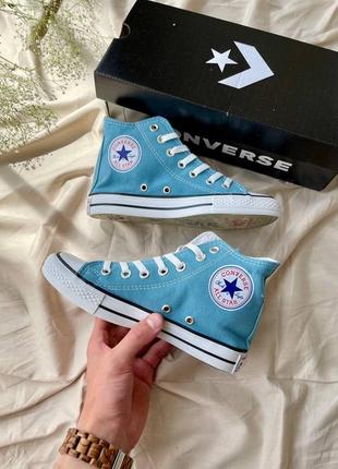 Кеды женские converse chuck taylor all star hi blue конверс