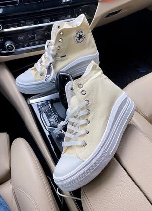 Кеды женские Converse конверсы chuck taylor all star move yellow конверс