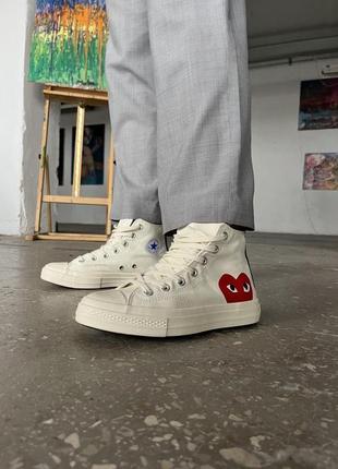 Кеди жіночих converse cdg high beige конверс