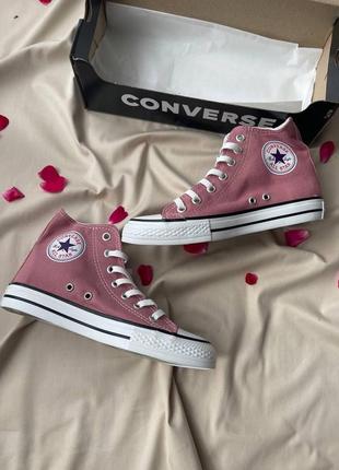 Кеди жіночі converse chuck taylor all star hi pink конверс