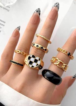 Набір (8 шт) колечок біжутерія fashion jewerly 5538901