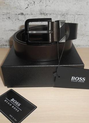 Мужской ремень пояс в стиле hugo boss, кожа, италия 107