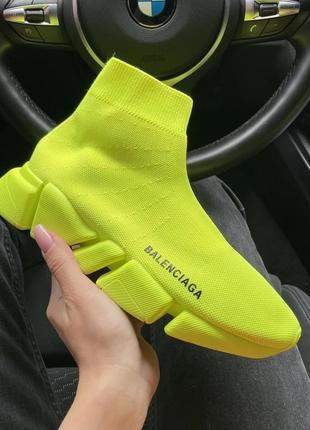 Жіночі кросівки balenciaga speed trainer neon green