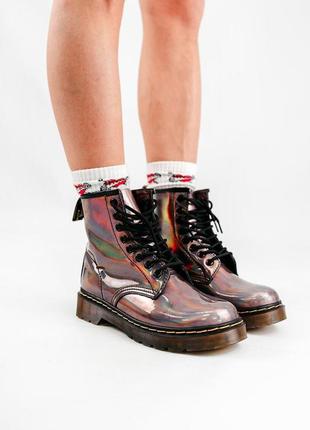 Женские ботинки dr. martens multicolor доктор мартинс