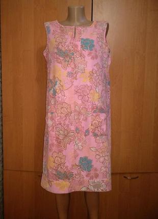 Льняное платье сарафан лён и вискоза пог-51 см1 фото
