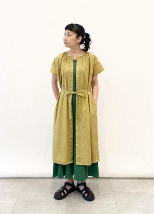 Женское хлопковое жаккардовое платье uniqlo с поясом hana tajima.3 фото